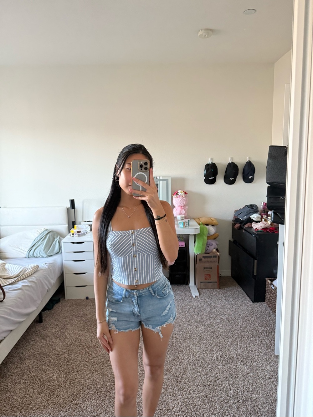 Striped cropped tank top
